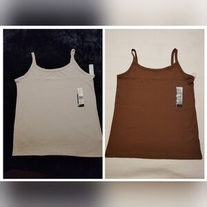 NOBO Women's Beige and Brown Camisole Tops Bundle Size XXL - XXXL